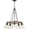 Best Sale Patriot Lighting® Elegant Home Astaria 5-Light Matte Black & Faux Wood Chandelier