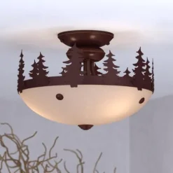 Best Sale Patriot Lighting® Yosemite Burnished Bronze 2 Light Semi-Flush Mount Ceiling Light