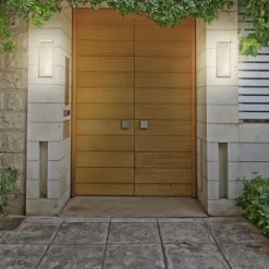Best Sale Patriot Lighting® Paradiso Satin Nickel Integrated Led Outdoor Wall Light
