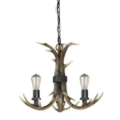 Best Sale Patriot Lighting® Norwood 3-Light Black Walnut Chandelier