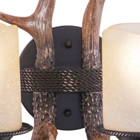 Best Sale Patriot Lighting® Yoho Black Walnut 2 Light Antler Vanity Light
