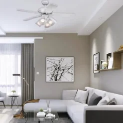 Best Sale Patriot Lighting™ Minerva Ii 44″ White Indoor Led Ceiling Fan