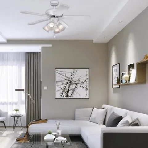 Best Sale Patriot Lighting™ Minerva Ii 44″ White Indoor Led Ceiling Fan