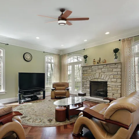 Best Sale Patriot Lighting™ Taylor 48″ Espresso Indoor Led Ceiling Fan