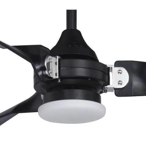 Best Sale Patriot Lighting™ Istanbul 52″ Black With Chrome Accent Indoor/Outdoor Led Ceiling Fan