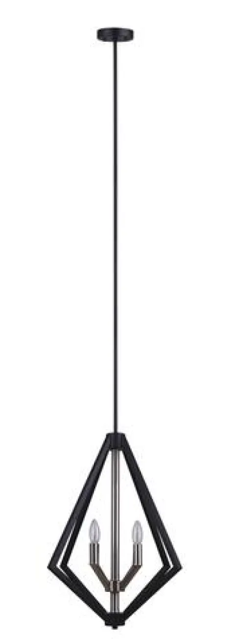 Best Sale Patriot Lighting® Dryden Matte Black & Brushed Nickel 4-Light Chandelier