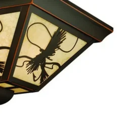 Best Sale Patriot Lighting® Fly Fish Burnished Bronze Outdoor Flush Mount Ceiling Light