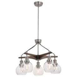 Best Sale Patriot Lighting® Avondale Satin Nickel 5 Light Chandelier