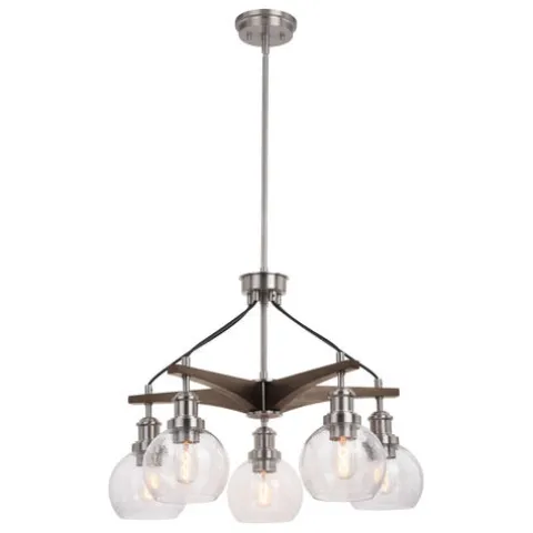 Best Sale Patriot Lighting® Avondale Satin Nickel 5 Light Chandelier