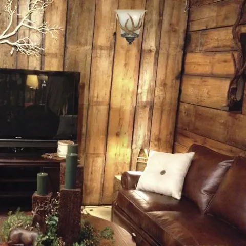 Best Sale Patriot Lighting® Antler 1-Light Black Walnut Indoor Wall Light