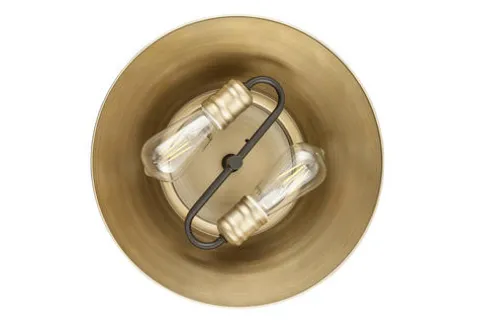 Best Sale Patriot Lighting® Kenneth Black & Gold 2-Light Flush Mount Ceiling Light