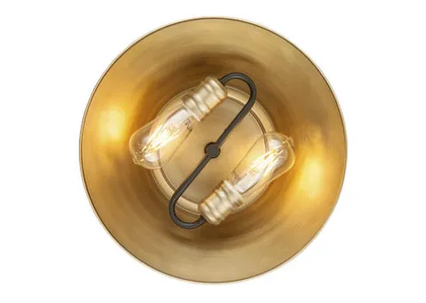 Best Sale Patriot Lighting® Kenneth Black & Gold 2-Light Flush Mount Ceiling Light