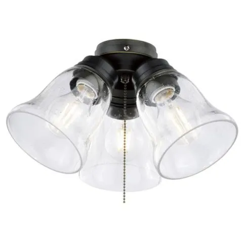 Best Sale Patriot Lighting® Peterson 3-Light Oil-Rubbed Bronze Led Ceiling Fan Light