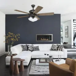 Best Sale Patriot Lighting® Peterson 3-Light Oil-Rubbed Bronze Led Ceiling Fan Light