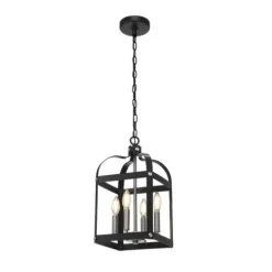 Brand New Patriot Lighting® Bazel Black 4-Light Pendant
