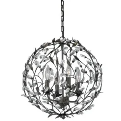 Brand New Patriot Lighting® Trellis Architectural Bronze With Gold Accent 4-Light Pendant