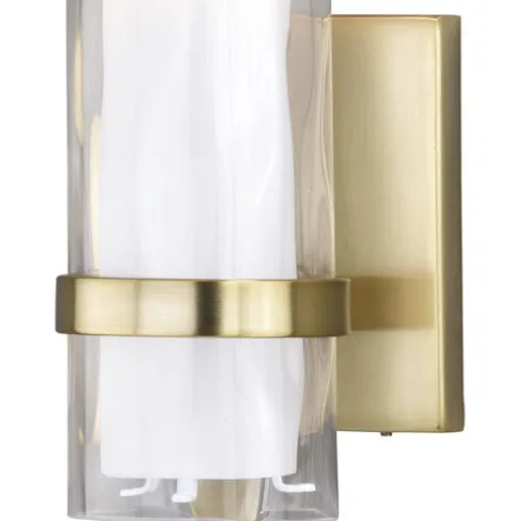 Brand New Patriot Lighting® Vilo Natural Brass 1 Light Vanity Light
