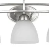 Brand New Patriot Lighting® Meila 3-Light Brushed Nickel Led Vanity Light