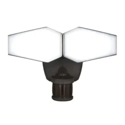 Brand New Patriot Lighting® Dualux Bronze Led Dual Head Motion Sensor Link Outdoor Security Flood Light