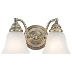 Brand New Patriot Lighting® Standford Antique Brass 2 Light Vanity Light
