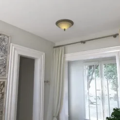 Brand New Patriot Lighting® Avenant French Bronze 3 Light Flush Mount Ceiling Light