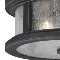 Brand New Patriot Lighting® Cumberland Rust Iron 2-Light Outdoor Flush Mount Light