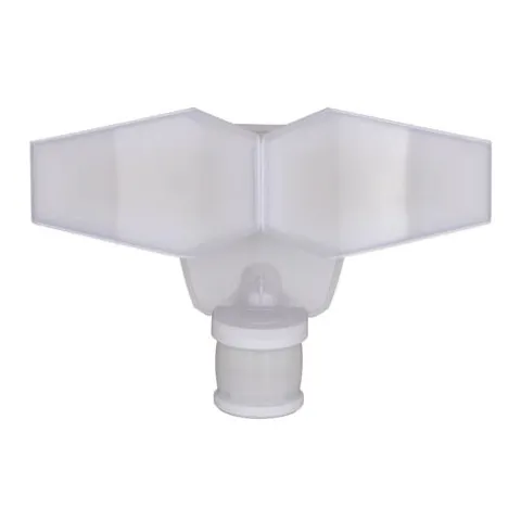 Brand New Patriot Lighting® Dualux White Led Dual Head Motion Sensor Link Outdoor Security Flood Light