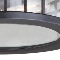 Brand New Patriot Lighting® Wrightwood Vintage Black 2-Light Outdoor Flush Mount Light