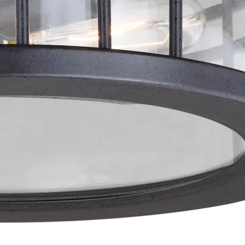 Brand New Patriot Lighting® Wrightwood Vintage Black 2-Light Outdoor Flush Mount Light