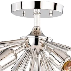 Brand New Patriot Lighting® Estelle Polished Nickel 3 Light Semi-Flush Mount Ceiling Light