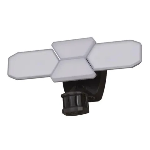 Brand New Patriot Lighting® Dualux Bronze Led 4-Head Motion Sensor Outdoor Security Flood Light