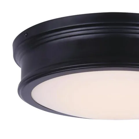 Brand New Patriot Lighting® Otis Matte Black Integrated Led Flush Mount Ceiling Light