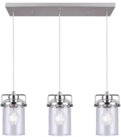 Brand New Patriot Lighting® Jeneal 26″ Brushed Nickel 3-Light Island Light