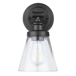 Brand New Patriot Lighting® Connell Matte Black 1-Light Vanity Light