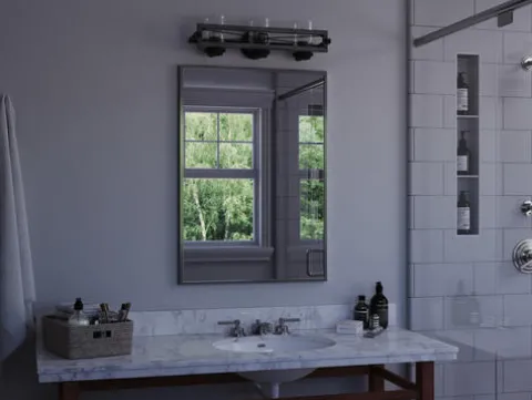 Brand New Patriot Lighting® Lizzie Matte Black 3-Light Vanity Light