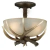 Brand New Patriot Lighting® Yoho Black Walnut Antler Semi-Flush Mount Ceiling Light
