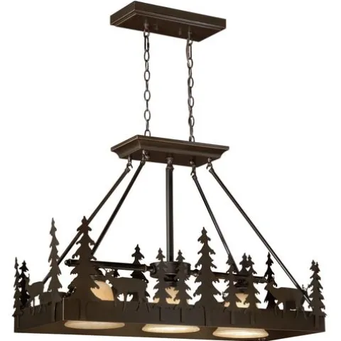 Brand New Patriot Lighting® Bryce Burnished Bronze 3 Light Island Light