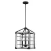Brand New Patriot Lighting® Elegant Home Levon Weathered Gray Faux Wood & Black 3-Light Pendant