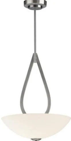 Budget Patriot Lighting® Audrey 17-3/4″ Brushed Nickel Transitional 3-Light Pendant