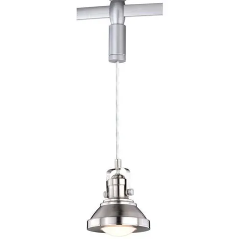 Budget Patriot Lighting® Adam Nickel 1-Light Led Track Lighting Pendant