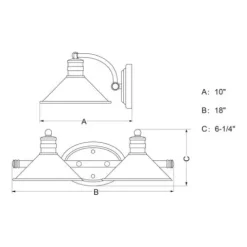 Budget Patriot Lighting® Akron Oil Rubbed Bronze 2 Light Vanity Light