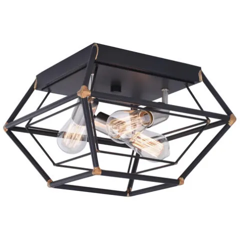 Budget Patriot Lighting® Bartlett Oil Rubbed Bronze 3 Light Flush Mount Ceiling Light