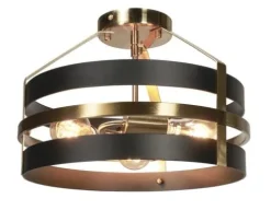 Budget Patriot Lighting® Banan Matte Black 3-Light Semi-Flush Mount Ceiling Light