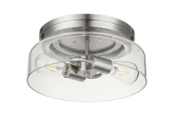 Budget Patriot Lighting® Belen Brushed Nickel 2-Light Flush Mount Ceiling Light