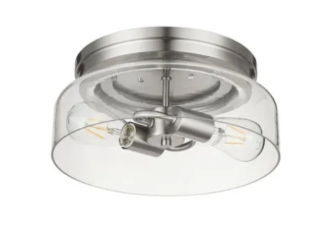 Budget Patriot Lighting® Belen Brushed Nickel 2-Light Flush Mount Ceiling Light