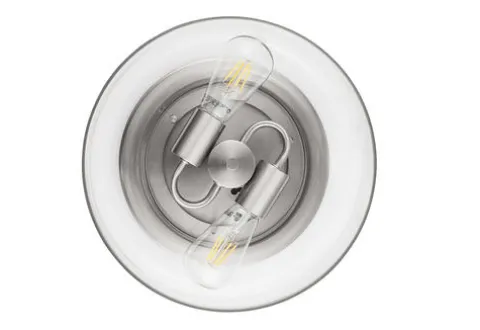 Budget Patriot Lighting® Belen Brushed Nickel 2-Light Flush Mount Ceiling Light