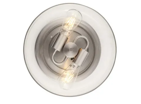 Budget Patriot Lighting® Belen Brushed Nickel 2-Light Flush Mount Ceiling Light