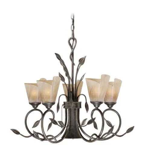 Budget Patriot Lighting® Capri Black Walnut 6 Light Chandelier