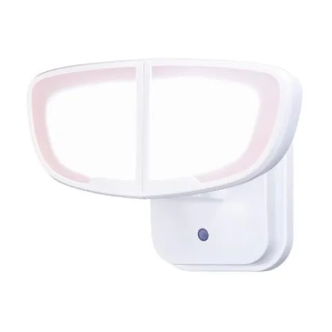 Budget Patriot Lighting® Dualux White Integrated Led Dual Head Dusk-To-Dawn Security Flood Light