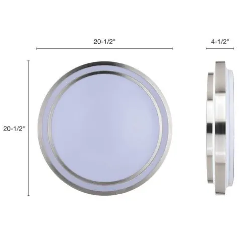 Budget Patriot Lighting® Helos 20-1/2″ Satin Nickel Led Flush Mount Ceiling Light